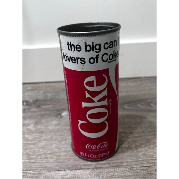 Vintage Coca-Cola 16oz The Big Can For Lovers of Coke Can 1970's Red & White - Picture 1 of 6